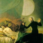 Painting of Saint Francis Borgia performing an exorcism by Goya
