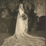 Bride in wedding dress, 1929