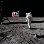 Buzz Aldrin Salutes the U.S. Flag