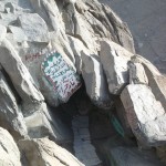 The cave Hira in the mountain Jabal al-Nour where, according to Muslim belief, Muhammad received his first revelation. Grotte Hira, Mecca