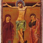 Icon of the Crucifixion, showing all of the Five Holy Wounds