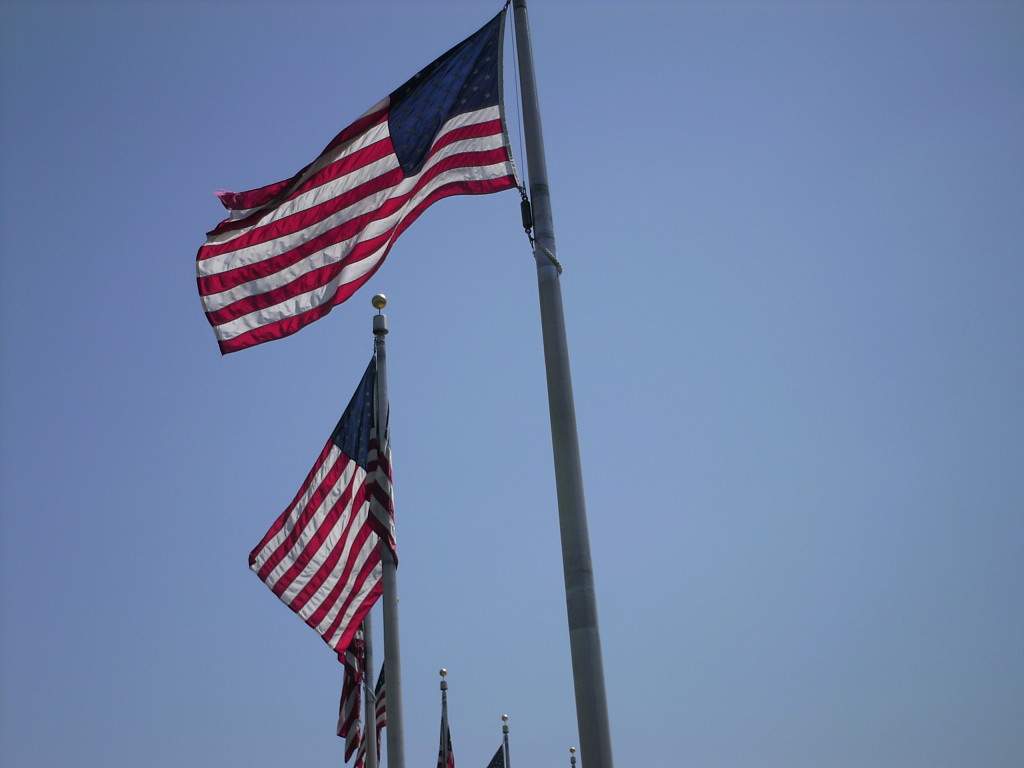 Flags below Washington Monument