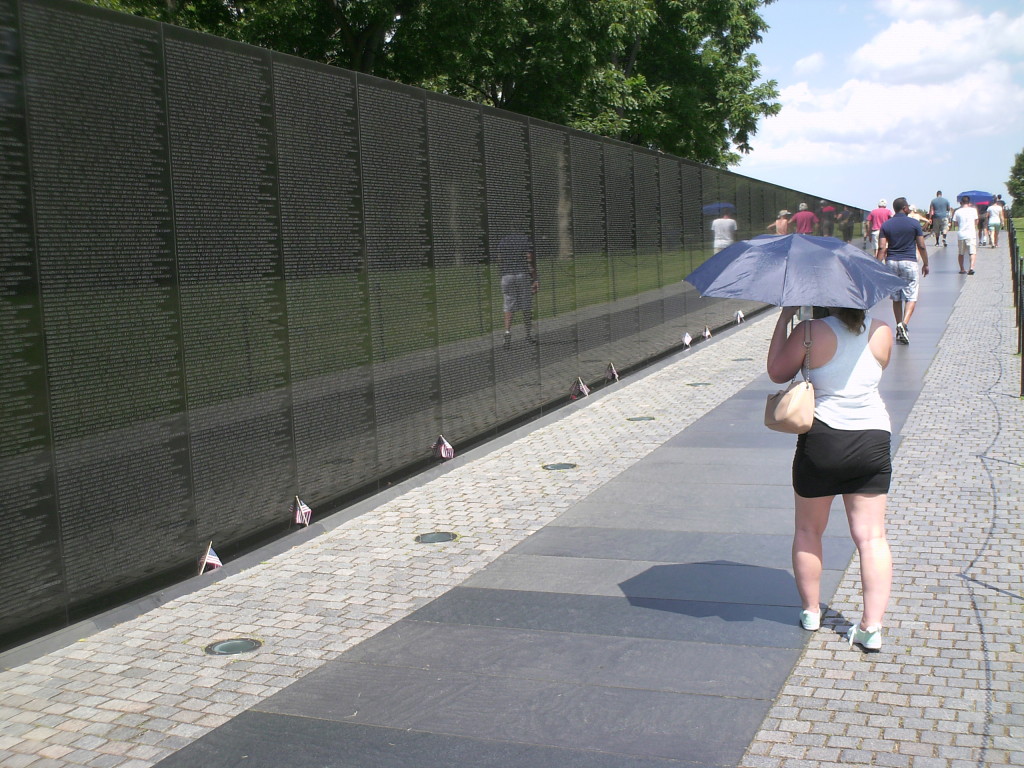 Kelly at the Vietnam Memorial Wall