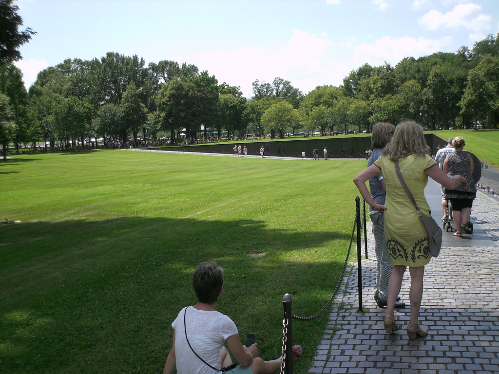 Looking back at the Vietnam Memorial Wall