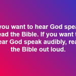 If You Want To Hear God Speak